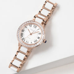 ARIES GOLD Capella Crystals Watch with Sapphire Glass For Women- L 5015Z RG-W