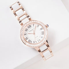 ARIES GOLD Capella Crystals Watch with Sapphire Glass For Women- L 5015Z RG-W
