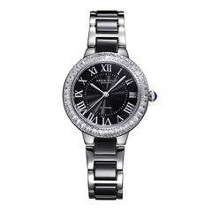 ARIES GOLD Capella Crystals Watch with Ceramic Strap & Sapphire Glass For Women's- L 5015Z S-BK