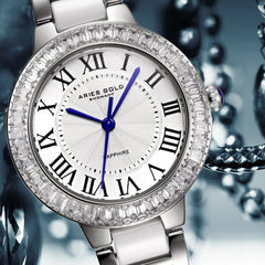 ARIES GOLD Capella Crystals Watch with Sapphire Glass For Women- L 5015Z S-W