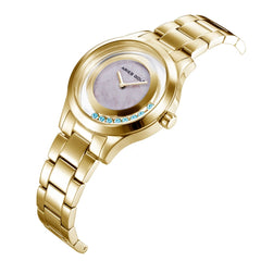 ARIES GOLD Verona Swaroskvi Moveable Crystals Watch with Sapphire Glass For Women- L 5021 G-MB