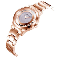 ARIES GOLD Verona Swaroskvi Moveable Crystals Watch with Sapphire Glass For Women- L 5021 RG-MB