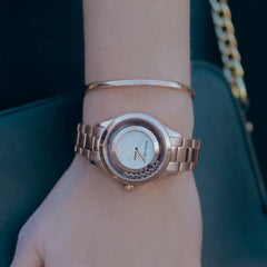 ARIES GOLD Verona Swaroskvi Moveable Crystals Watch with Sapphire Glass For Women- L 5021 S-MB