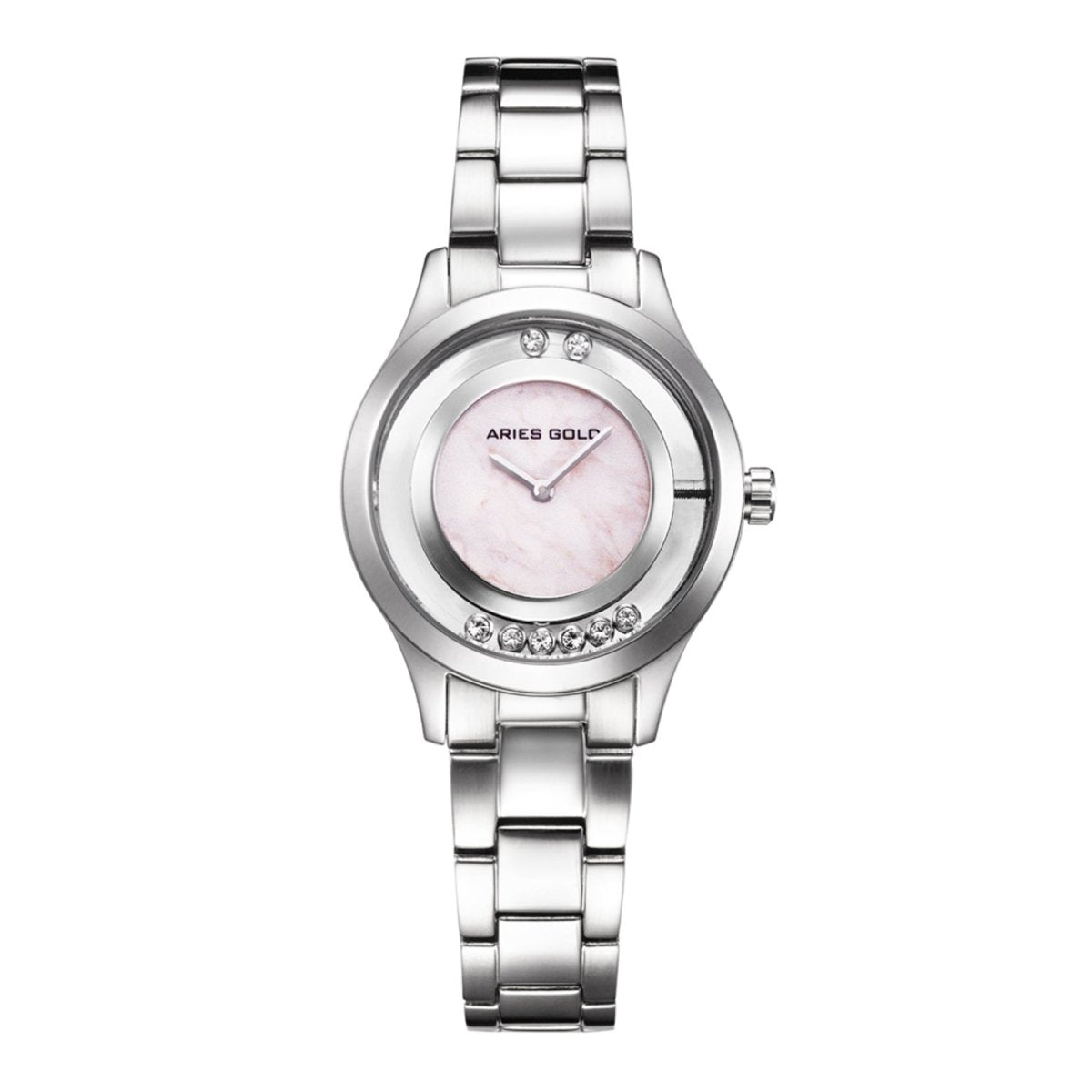ARIES GOLD Verona Swaroskvi Moveable Crystals Watch with Sapphire Glass For Women- L 5021 S-MB