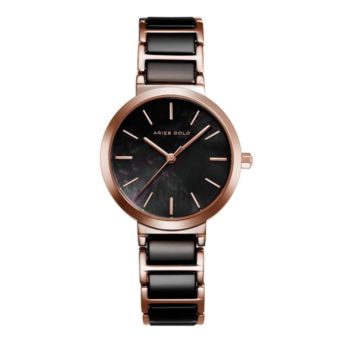 ARIES GOLD Belle Quartz Watch with Ceramic Strap Sapphire Glass For Women's- L 5037Z RG-BK