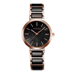ARIES GOLD Belle Quartz Watch with Ceramic Strap Sapphire Glass For Women's- L 5037Z RG-BK