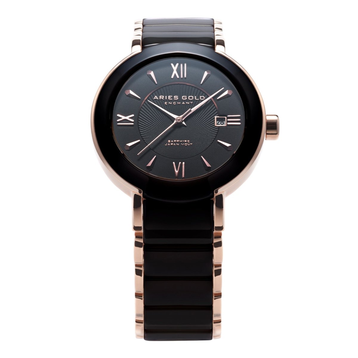 ARIES GOLD Lumina Quartz Watch with Sapphire Glass For Women- L 8146L BK-BLACK