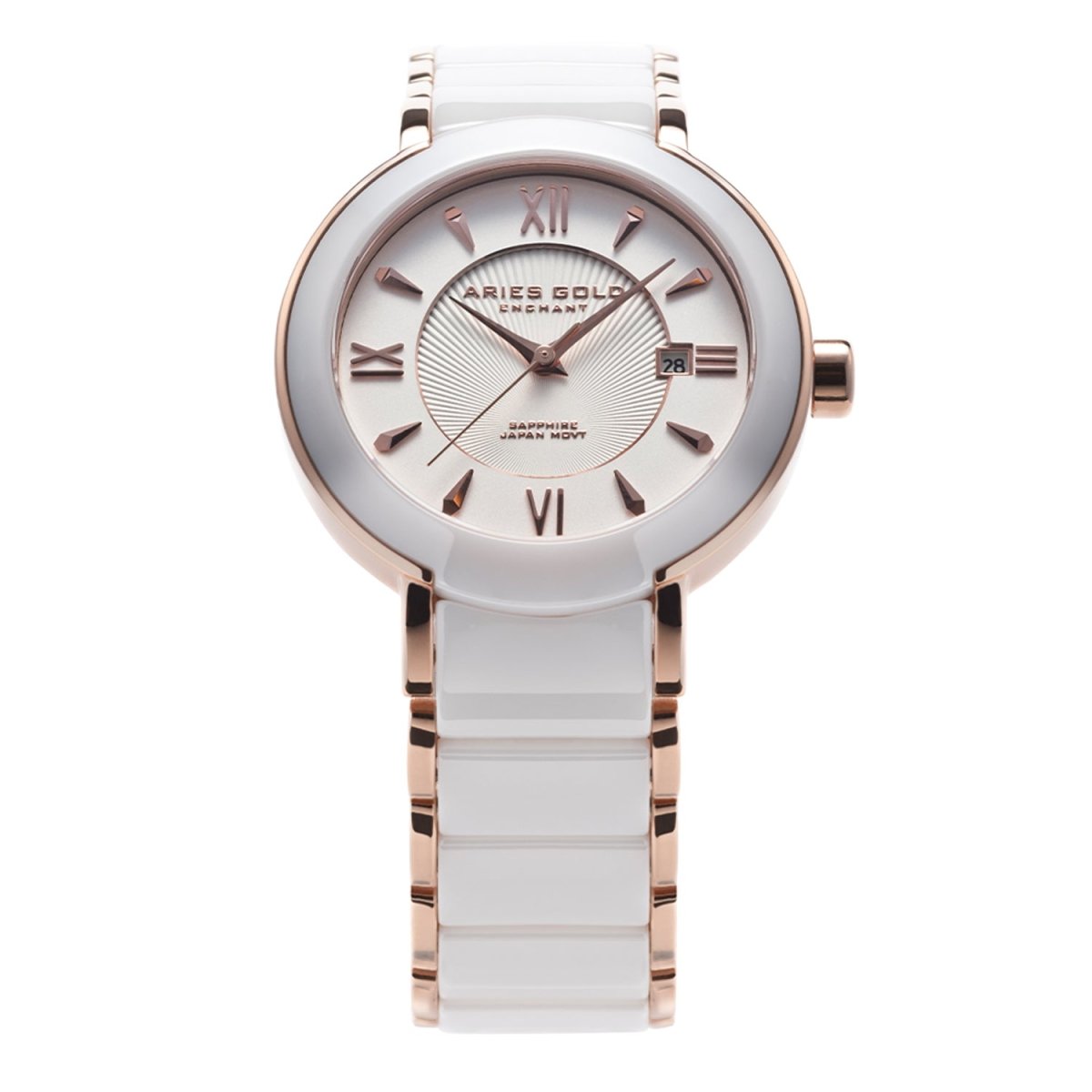 ARIES GOLD Lumina Quartz Watch with Sapphire Glass For Women- L 8146L RD-WHITE
