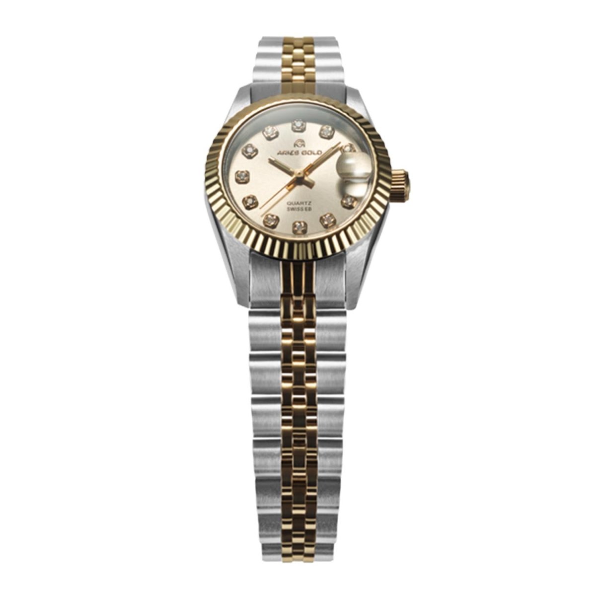 ARIES GOLD Heritage Crystals Swiss Quart Watch with Sapphire Glass For Women's- L R68Q BC-G12S