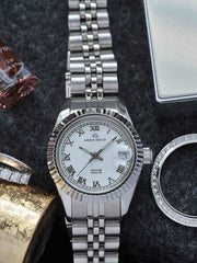 Aries Gold Heritage Swiss Quartz White Crystal Round Dial Women's Watch - L R68Q S-RW