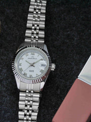 Aries Gold Heritage Swiss Quartz White Crystal Round Dial Women's Watch - L R68Q S-RW