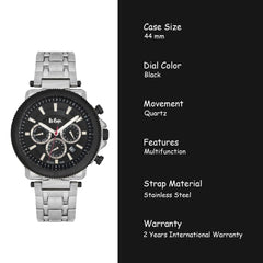 Lee Cooper Multifunction Black Round Dial Men's Watch -  LC06183.350