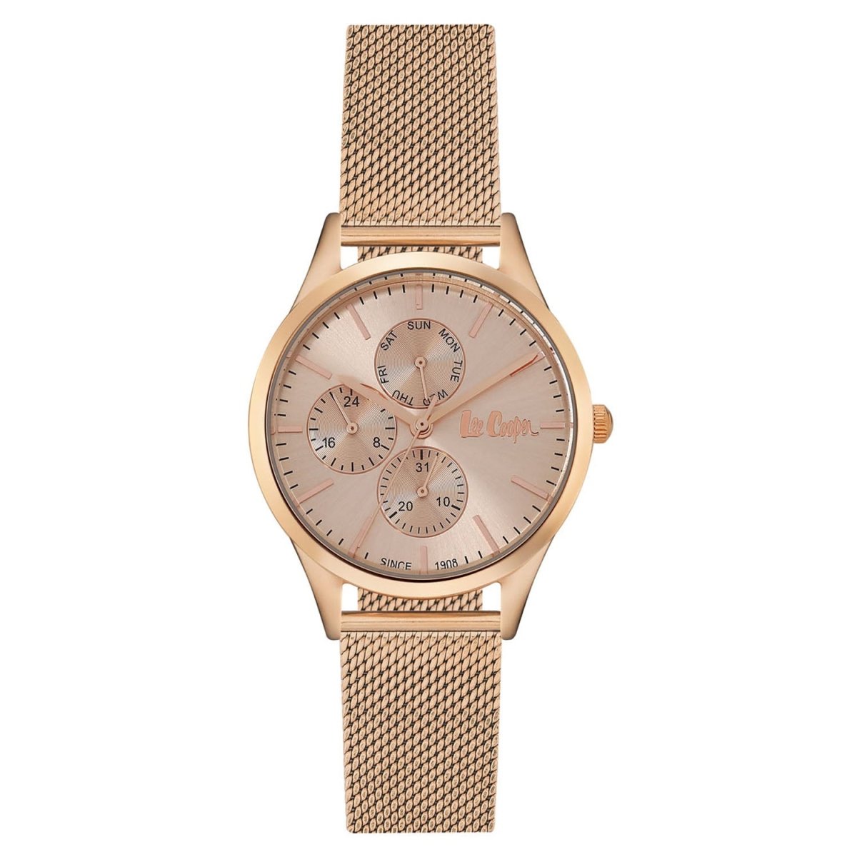 Lee Cooper Multifunction Gold Round Dial Women's Watch - LC06396.410