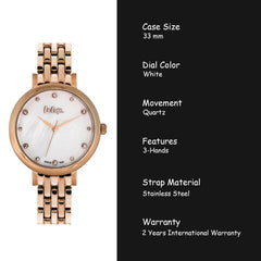 Lee Cooper Analouge White MOP Round Dial Women's Watch -  LC06475.420