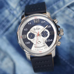 Lee Cooper Dual Time Blue Round Dial Men's Watch - LC06525.399