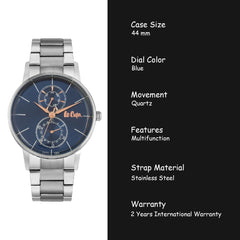 Lee Cooper Crystal Blue Round Dial Men's Watch -  LC06613.390