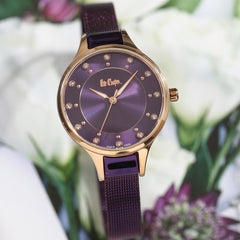 Lee Cooper Quartz Purple Round Dial Women's Watch - LC06620.480