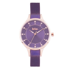 Lee Cooper Quartz Purple Round Dial Women's Watch - LC06620.480