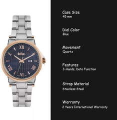 Lee Cooper Quartz Blue Round Dial Men's Watch - LC06622.590