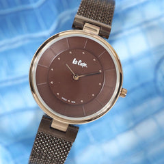Lee Cooper Quartz Brown Round Dial Women's Watch - LC06630.440