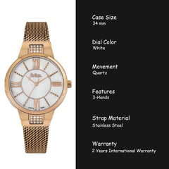 Lee Cooper Analouge Off White MOP Round Dial Women's Watch -  LC06646.420