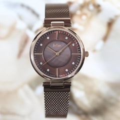 Lee Cooper Quartz Brown Mop Round Dial Women's Watch - LC06662.440