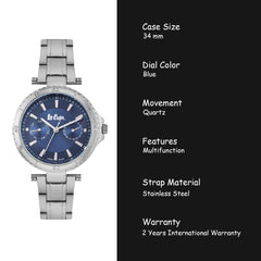 Lee Cooper Crystal Blue Round Dial Women's Watch -  LC06668.390
