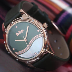 Lee Cooper Quartz Green Round Dial Women's Watch - LC06679.475