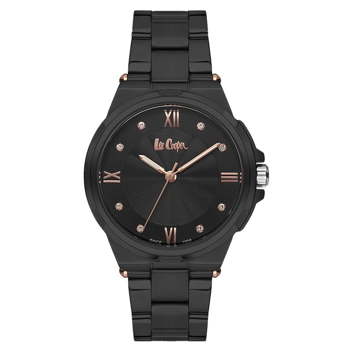 Lee Cooper Crystal Black Round Dial Women's Watch - LC06701.450