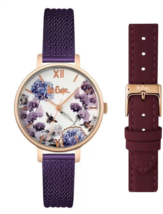 Lee Cooper Quartz Silver Round Dial Women's Watch ( Additional Strap) - LC06787.438