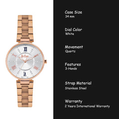 Lee Cooper Crystal Silver Round Dial Women's Watch -  LC06824.430