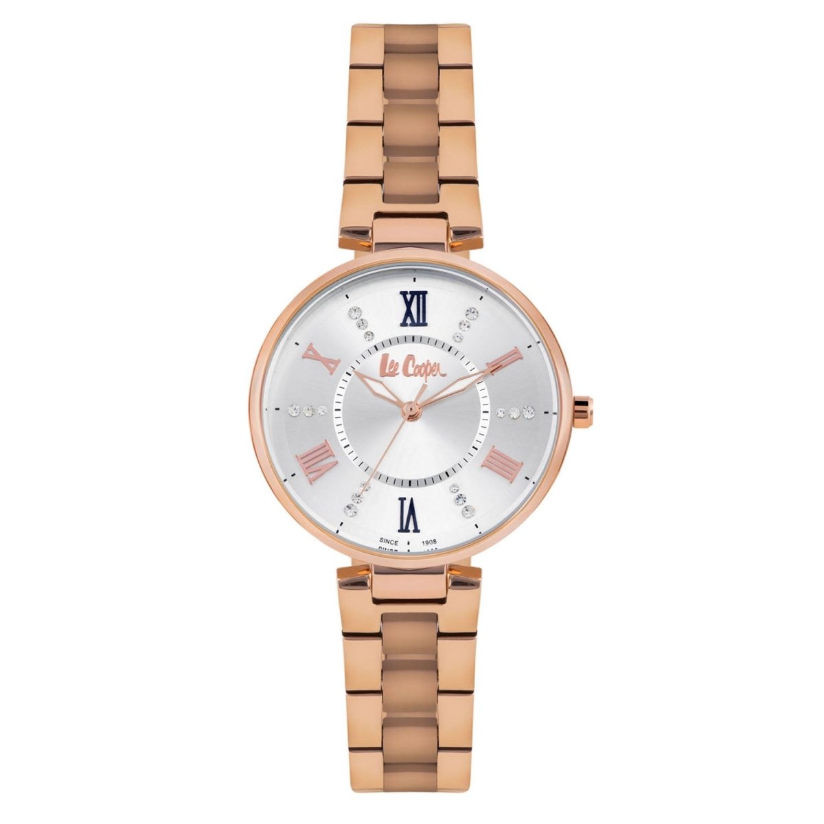 Lee Cooper Crystal Silver Round Dial Women's Watch - LC06824.430