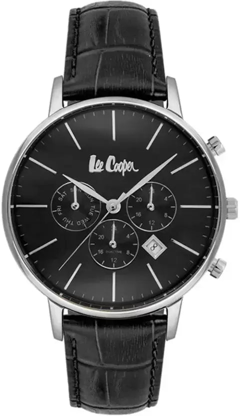 Lee Cooper Dual Time Black Round Dial Men's Watch - LC06916.351