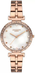 Lee Cooper Quartz Crystals White Mop Round Dial Women's Watch - LC07230.420