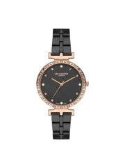 Lee Cooper Quartz Crystals Black Mop Round Dial Women's Watch - LC07230.450