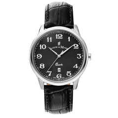 JACQUES DU MANOIR Legend Swiss Made Analogue Black Round Dial Men's Watch- LE.02
