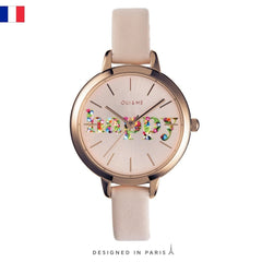 Oui & Me Petite Fleurette Analogue Pink Round Dial Women's Watch- ME010009