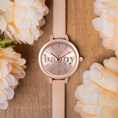 Oui & Me Petite Fleurette Analogue Pink Round Dial Women's Watch- ME010009