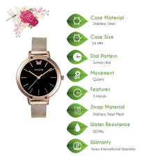 OUI & ME Amourette Analogue Black Round Dial Women's Watch- ME010015
