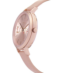 Oui & Me Fleurette Analogue Pink Round Dial Women's Watch- ME010018
