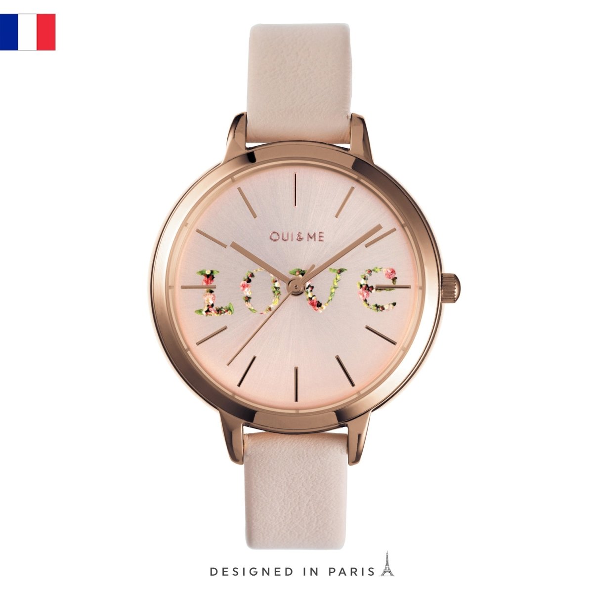 Oui & Me Fleurette Analogue Pink Round Dial Women's Watch- ME010018
