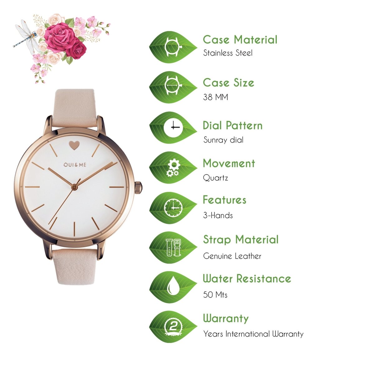OUI & ME Grande Amourette Analogue White Round Dial Women's Watch- ME010024 