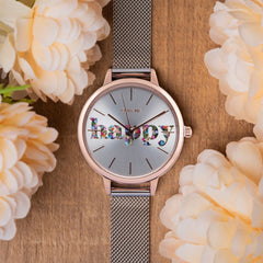 OUI & ME Grande Fleurette Analogue Silver Round Dial Women's Watch- ME010029