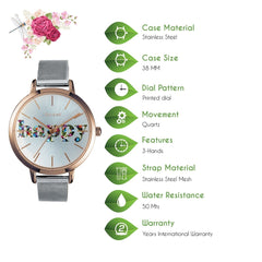 OUI & ME Grande Fleurette Analogue Silver Round Dial Women's Watch- ME010029