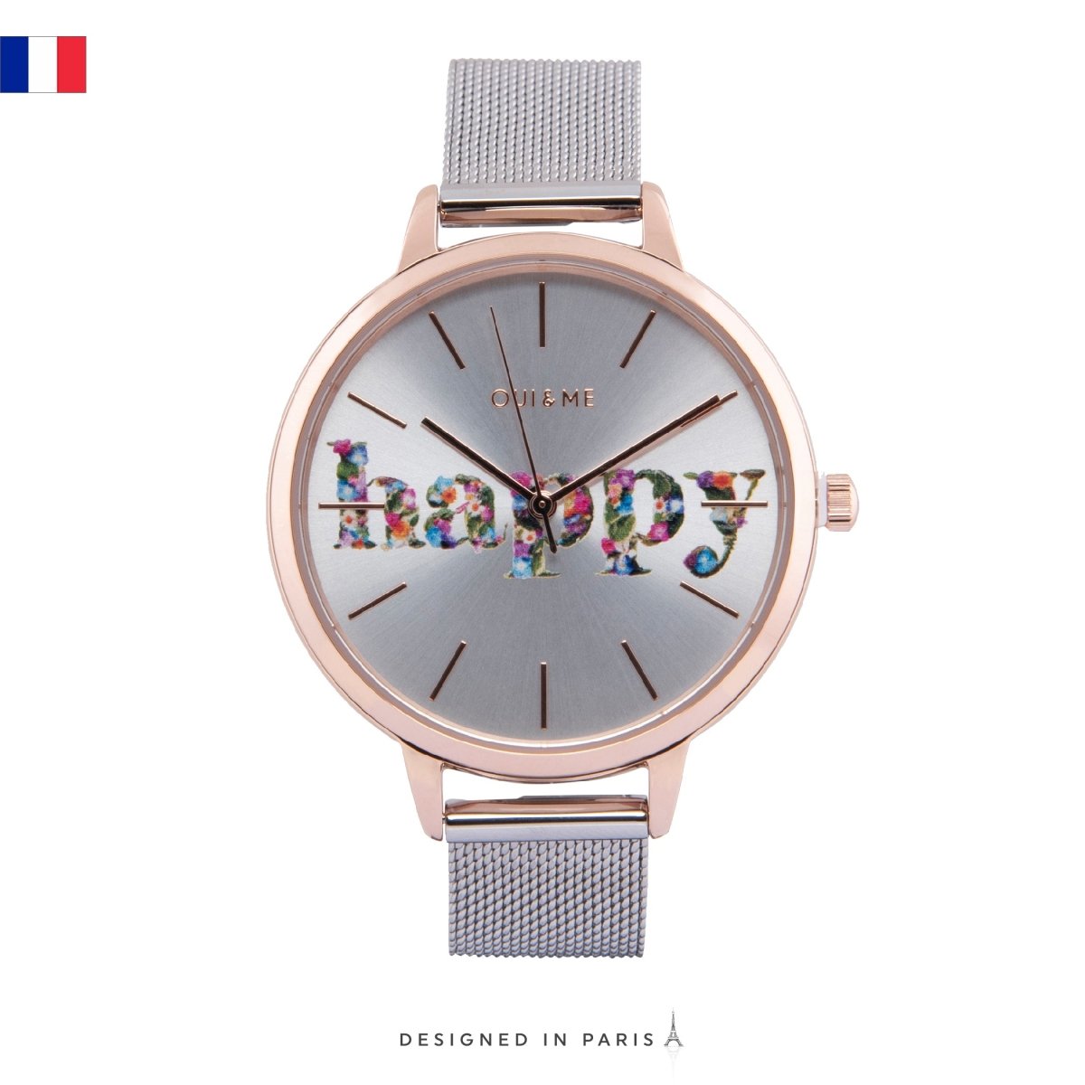 OUI & ME Grande Fleurette Analogue Silver Round Dial Women's Watch- ME010029 