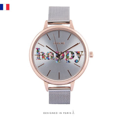OUI & ME Grande Fleurette Analogue Silver Round Dial Women's Watch- ME010029