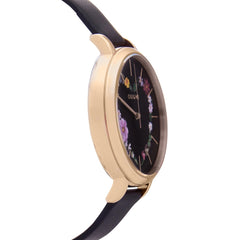 OUI & ME Grande Fleurette Analogue Black Round Dial Women's Watch- ME010030