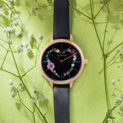 OUI & ME Grande Fleurette Analogue Black Round Dial Women's Watch- ME010030