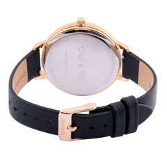 OUI & ME Grande Fleurette Analogue Black Round Dial Women's Watch- ME010030