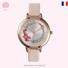 Oui & Me Fleurette Analogue Pink Round Dial Women's Watch- ME010038